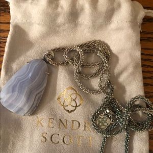 Kendra Scott Long Necklace in Blue Lace Agate